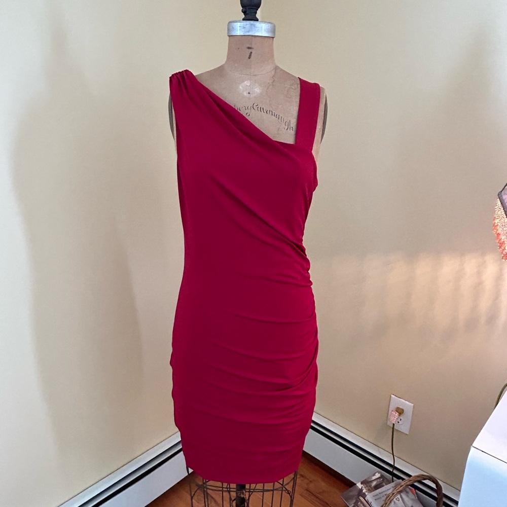 Burgundy fitted dress